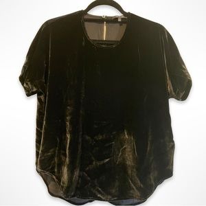 Madewell Black Velvet Blouse